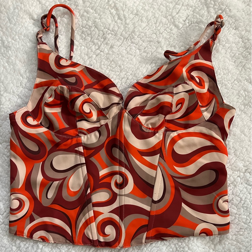 Retro Swirl Pattern Top
